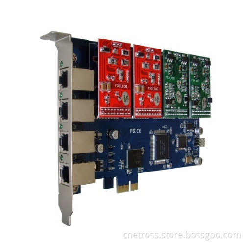 4 Ports PCI-E Asterisk Card Fully Compatible With TDM400E